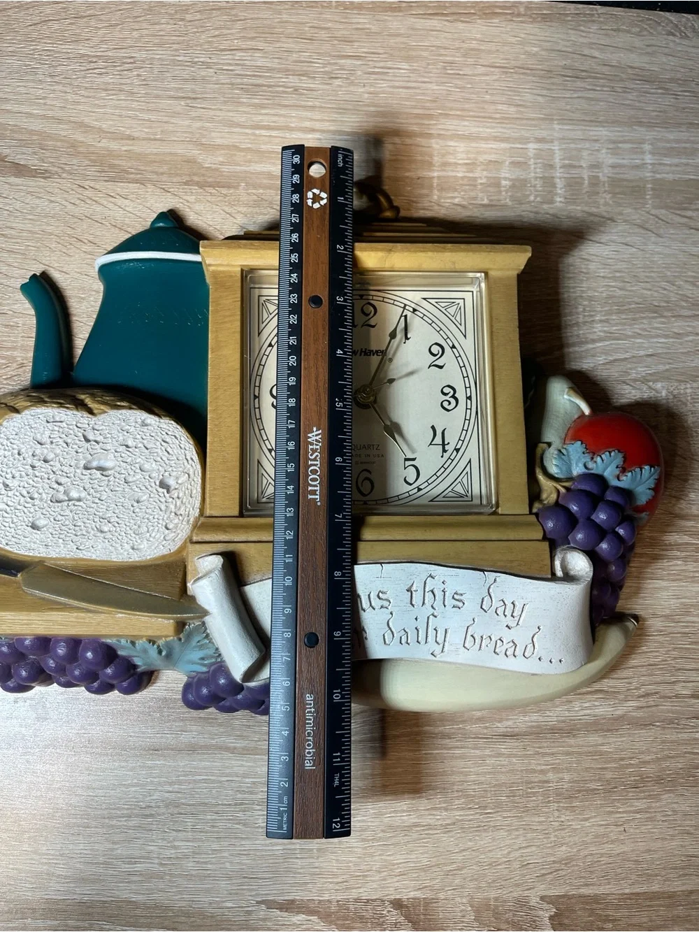 Vtg retro wall clock kitchen clock working